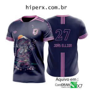 Japão Dragão Design Rosa